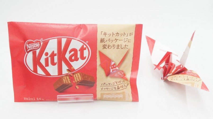 日本雀巢宣布，9月下旬將為奇巧巧克力全面換上紙質的環保包裝.jpg