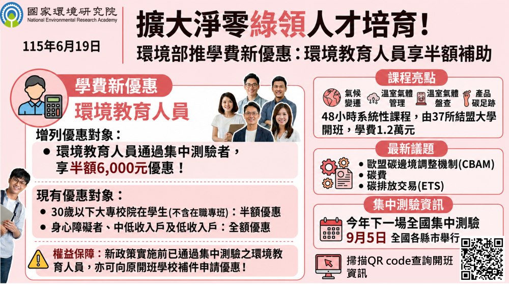 「環境部淨零綠領人才培育課程」環境教育人員享半額優惠.png
